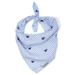 Gingham Whales Tie Bandana
