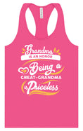 Load image into Gallery viewer, Priceless Great Grandma Women's Racerback Tank