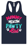Load image into Gallery viewer, Mommy of the Pawty Girl Women's Racerback Tank
