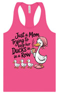Load image into Gallery viewer, Just a Mom Trying To Keep Her Ducks... Women's Racerback Tank