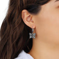 Load image into Gallery viewer, Antiqued Butterfly Multi Color Crystals Drop Earrings