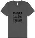 Load image into Gallery viewer, Silence is Suspicious Unisex V-Neck Shirt