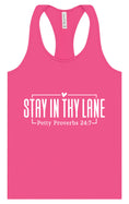 Load image into Gallery viewer, Stay in Thy Lane Women's Racerback Tank