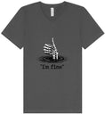 Load image into Gallery viewer, I'm Fine Unisex V-Neck Shirt