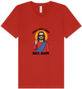Load image into Gallery viewer, Jesus is Back, Back Again Unisex V-Neck Shirt