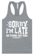 Load image into Gallery viewer, His Timing, Not Mine Women's Racerback Tank