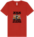Load image into Gallery viewer, Jesus, the Ultimate Deadlifter Unisex V-Neck Shirt