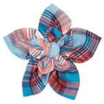 CORNFLOWER BLUE/RED PLAID BOW TIE