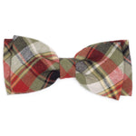 OLIVE MULTI PLAID BOW TIE