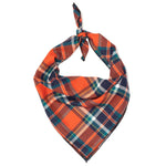 ORANGE/NAVY PLAID BOW TIE