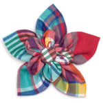 CORAL MULTI PLAID FLOWER