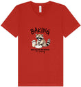 Load image into Gallery viewer, Baking Because Murder is Wrong Unisex V-Neck Shirt