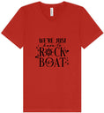 Load image into Gallery viewer, Just Here to Rock the Boat Unisex V-Neck Shirt