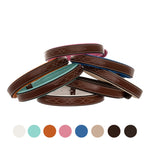 ExionPro Fancy Stitched Padded Leather Dog Collar - Brown Padding