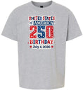 Load image into Gallery viewer, USA 250th Birthday Children's Gildan Soft Shirt