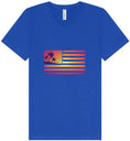 Load image into Gallery viewer, Beach American Flag Unisex V-Neck Shirt
