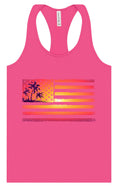 Load image into Gallery viewer, Beach American Flag Women's Racerback Tank