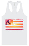 Load image into Gallery viewer, Beach American Flag Women's Racerback Tank