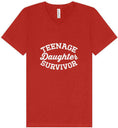 Load image into Gallery viewer, Teenage Daughter Survivor Unisex V-Neck Shirt