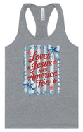 Load image into Gallery viewer, Loves Jesus and America Too Women's Racerback Tank