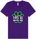 Load image into Gallery viewer, Neon Paws He's With Me Unisex V-Neck Shirt
