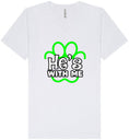 Load image into Gallery viewer, Neon Paws He's With Me Unisex V-Neck Shirt