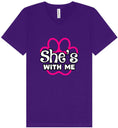 Load image into Gallery viewer, Neon Paws She's With Me Unisex V-Neck Shirt