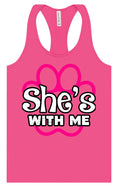 Load image into Gallery viewer, Neon Paws She's With Me Women's Racerback Tank