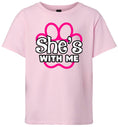Load image into Gallery viewer, Neon Paws She's With Me Children's Gildan Soft Shirt