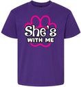 Load image into Gallery viewer, Neon Paws She's With Me Children's Gildan Soft Shirt