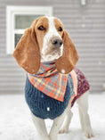 Load image into Gallery viewer, Flannel Dog Bandana, Plaid Bandana, Fall Bandana, High Quality Fabric, Rust, Grey - Southlake Paws