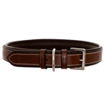 ExionPro Fancy Stitched Padded Leather Dog Collar - Brown Padding