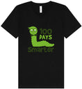 Load image into Gallery viewer, 100 Days Smarter Green Worm Unisex V-Neck Shirt
