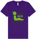 Load image into Gallery viewer, 100 Days Smarter Green Worm Unisex V-Neck Shirt