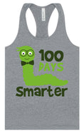 Load image into Gallery viewer, 100 Days Smarter Green Worm Women's Racerback Tank