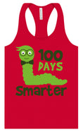 Load image into Gallery viewer, 100 Days Smarter Green Worm Women's Racerback Tank