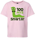 Load image into Gallery viewer, 100 Days Smarter Green Worm Children's Gildan Soft Shirt