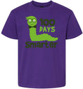 Load image into Gallery viewer, 100 Days Smarter Green Worm Children's Gildan Soft Shirt