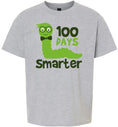 Load image into Gallery viewer, 100 Days Smarter Green Worm Children's Gildan Soft Shirt