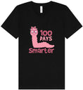 Load image into Gallery viewer, 100 Days Smarter Pink Worm Unisex V-Neck Shirt
