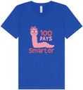 Load image into Gallery viewer, 100 Days Smarter Pink Worm Unisex V-Neck Shirt