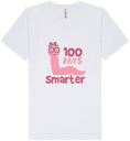 Load image into Gallery viewer, 100 Days Smarter Pink Worm Unisex V-Neck Shirt