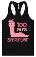Load image into Gallery viewer, 100 Days Smarter Pink Worm Women's Racerback Tank