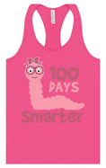 Load image into Gallery viewer, 100 Days Smarter Pink Worm Women's Racerback Tank