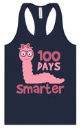 Load image into Gallery viewer, 100 Days Smarter Pink Worm Women's Racerback Tank