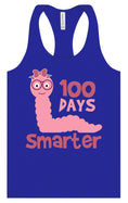 Load image into Gallery viewer, 100 Days Smarter Pink Worm Women's Racerback Tank