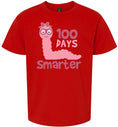 Load image into Gallery viewer, 100 Days Smarter Pink Worm Children's Gildan Soft Shirt