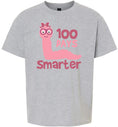 Load image into Gallery viewer, 100 Days Smarter Pink Worm Children's Gildan Soft Shirt