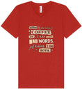 Load image into Gallery viewer, Drink Coffee and Say Bad Words Unisex V-Neck Shirt