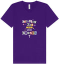 Load image into Gallery viewer, Crashing Out but Chosen Unisex V-Neck Shirt